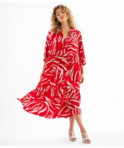 Robe à manches 34 imprimée en viscose femme [MISSING]